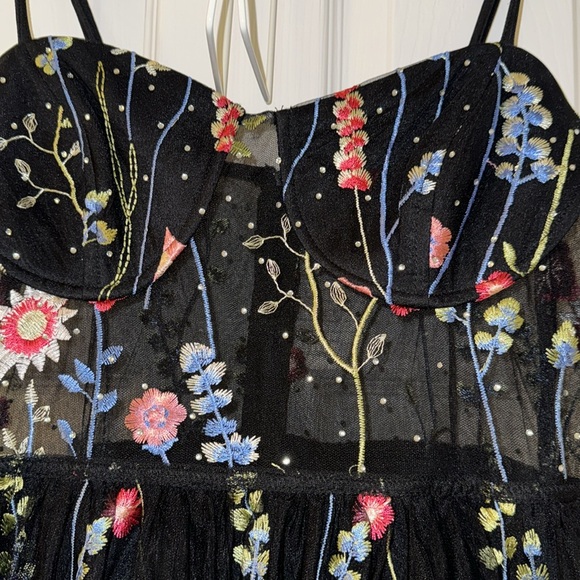 City Studio black with floral embroidery party/Prom/HoCo dress - Picture 8 of 8